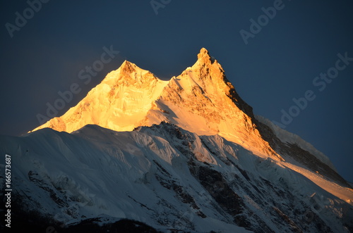 Sunrise at Manaslu in Nepal