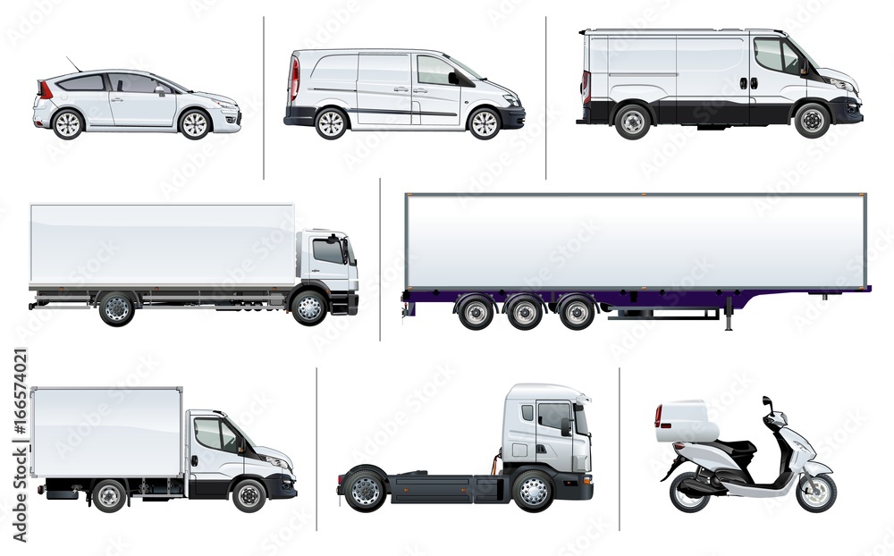 Vector realistic delivery transport mock-up Vector realistic delivery transport mock-up