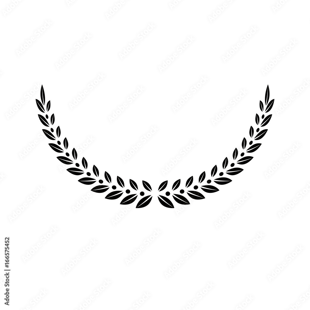 Laurel Wreath floral heraldic element. Heraldic Coat of Arms decorative logo isolated vector illustration.
