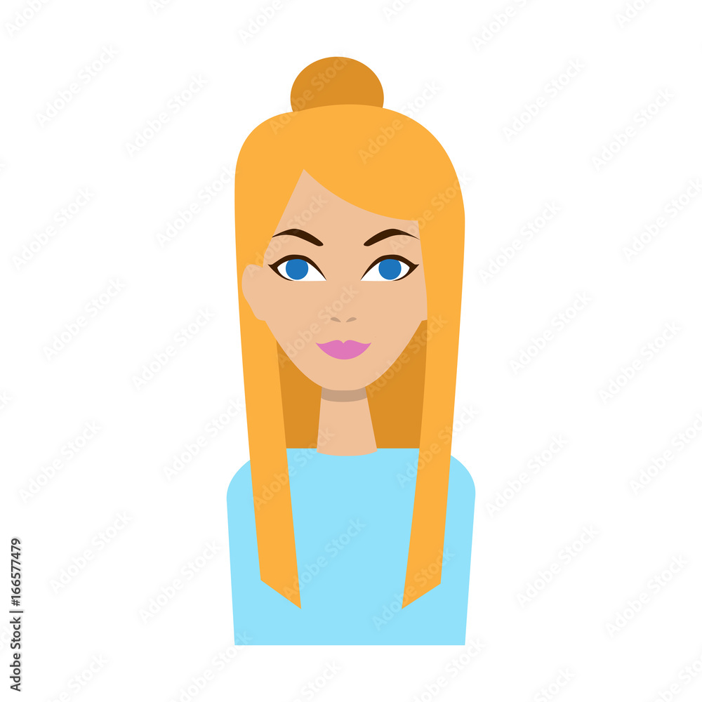 Girl icon. Woman avatar, face icon. Cartoon style. Vector Girl icon. Woman avatar, face icon. Cartoon style. Vector