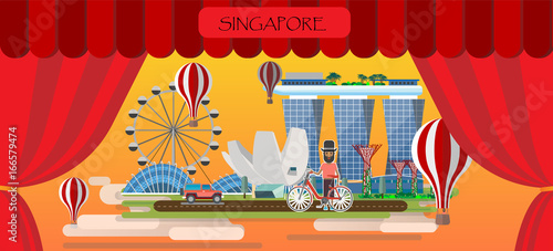 Travel infographic. Singapore infographic; welcome to Singapore. Travel to Singapore presentation template