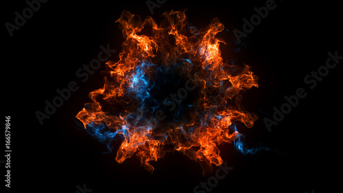 Abstract background with Shockwave explosion on black backdrop. Technology 3d render