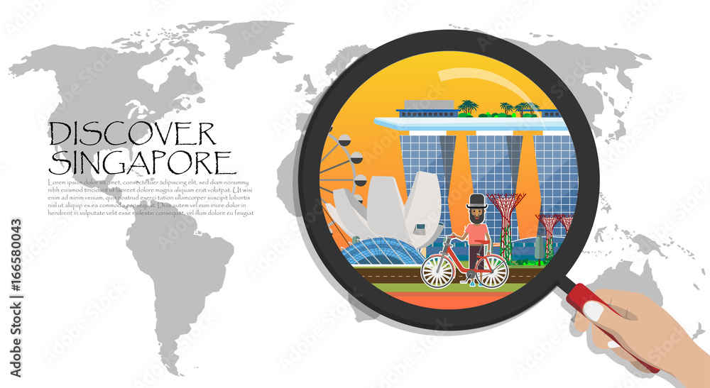 Travel Infographic Singapore Infographic World Map With Magnifying Travel Infographic Singapore Infographic World Map With Magnifying