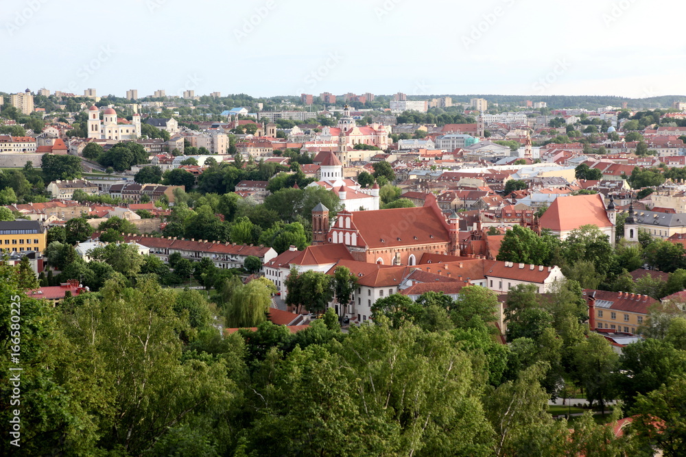 The main view of Vilnius Old town from its hills , Lithuania