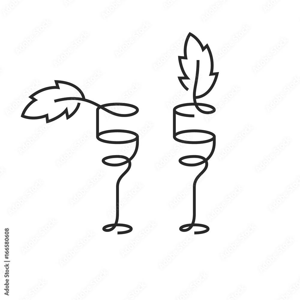 The wineglass monochrome icon. Goblet symbol. Flat Vector illustration The wineglass monochrome icon. Goblet symbol. Flat Vector illustration