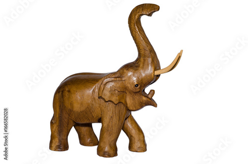 Wooden elephant figurine