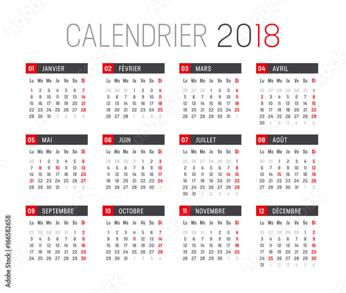 Calendrier Agenda 2018