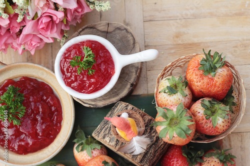 strawberry jam is delicious with fresh strawberry
