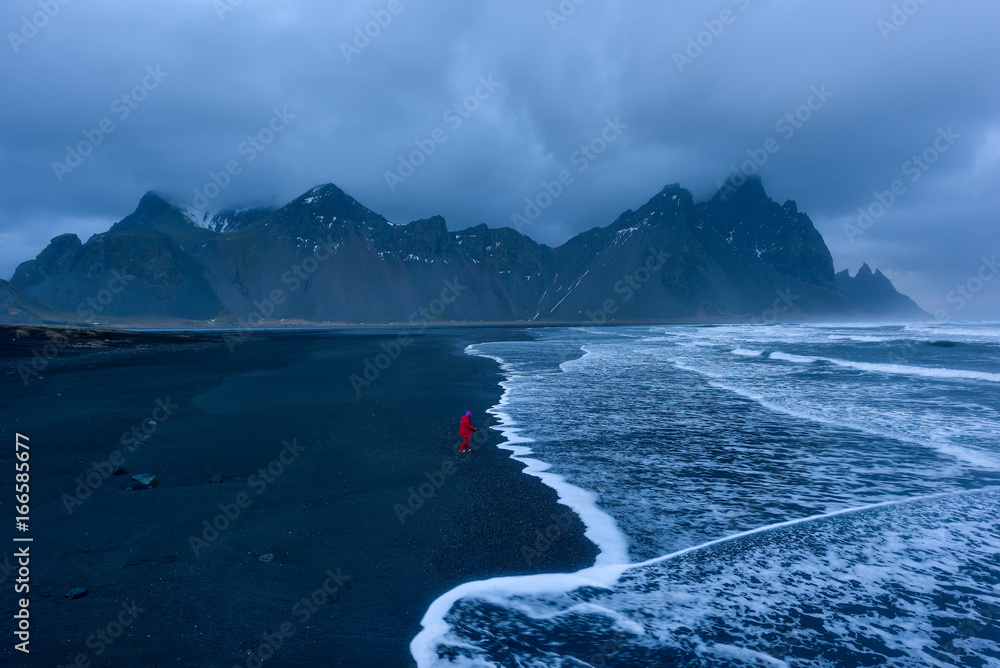 Icelandic landscape,Nature of Iceland, black sand beach Stock Photo | Adobe  Stock