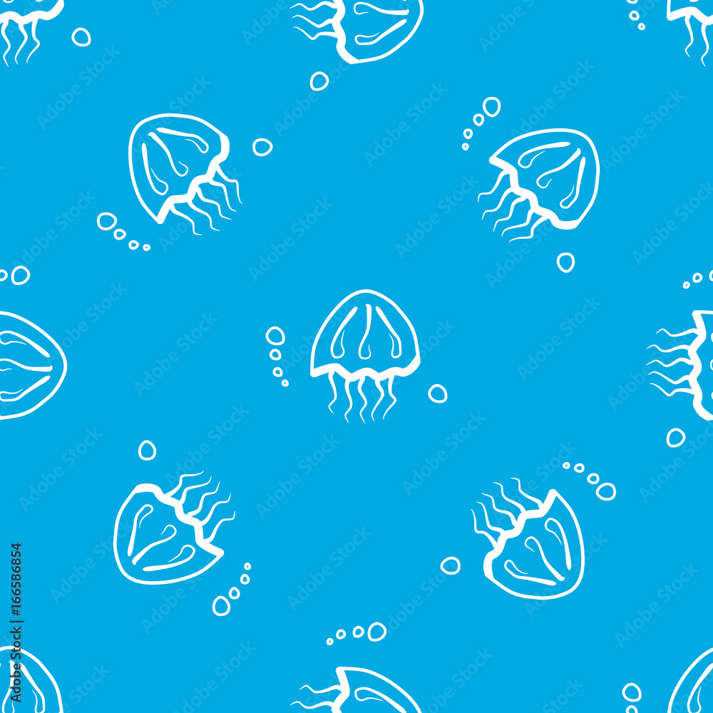 Seamless vector pattern with jellyfish Seamless vector pattern with jellyfish
