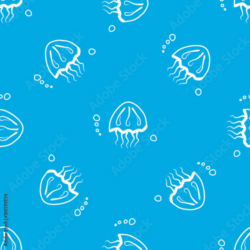 Seamless vector pattern with jellyfish