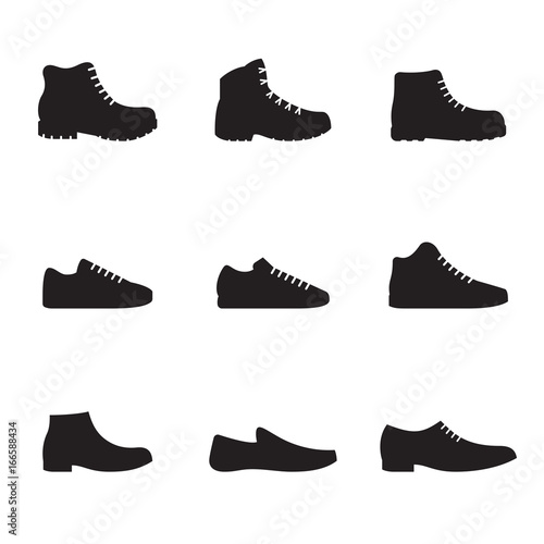 Men's shoes isolated icons set