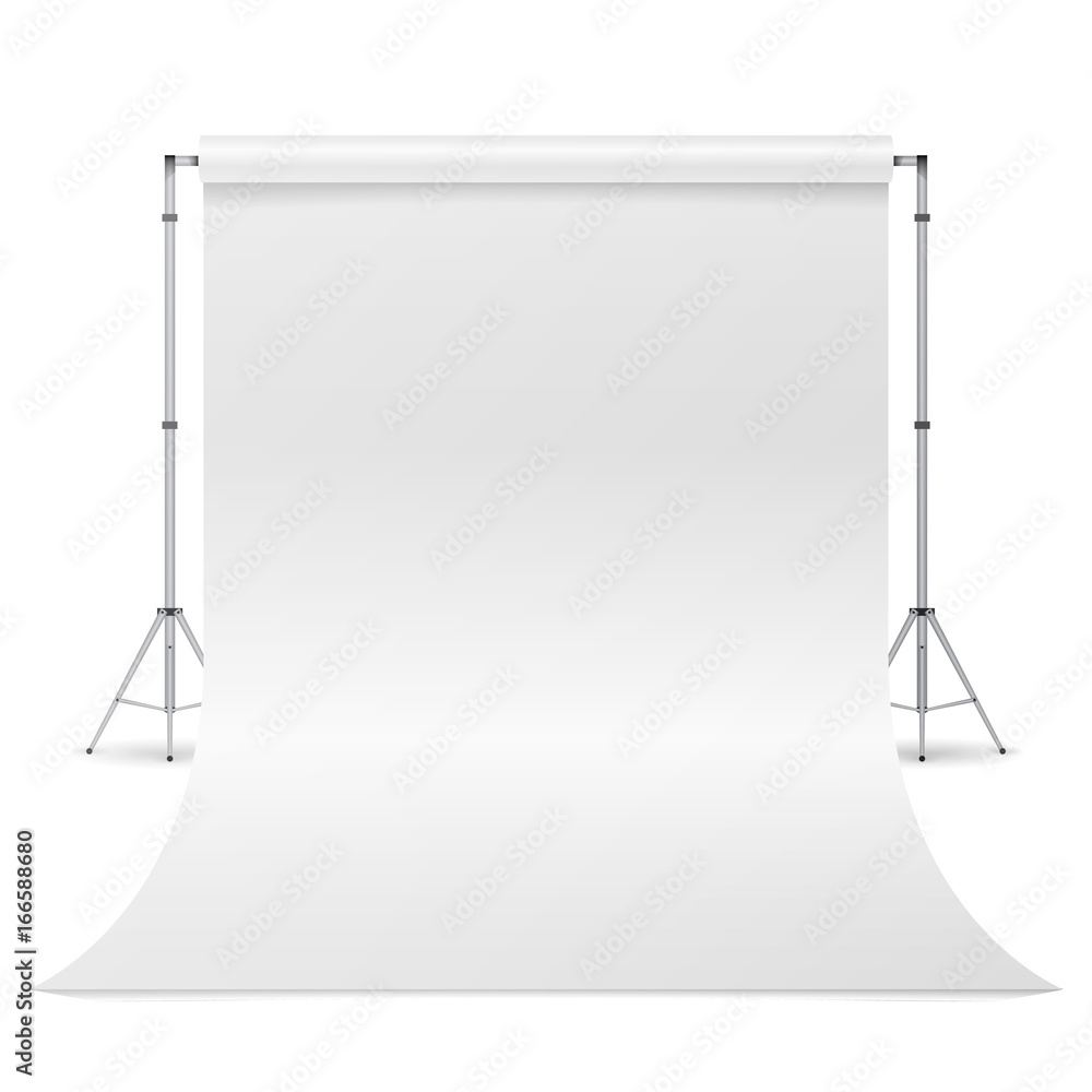 Photography Studio Vector. Clean White Canvas Isolated. Realistic Illustration. Photography Studio Vector. Clean White Canvas Isolated. Realistic Illustration.