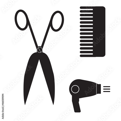 hairstyle icon on white background. barber sign.