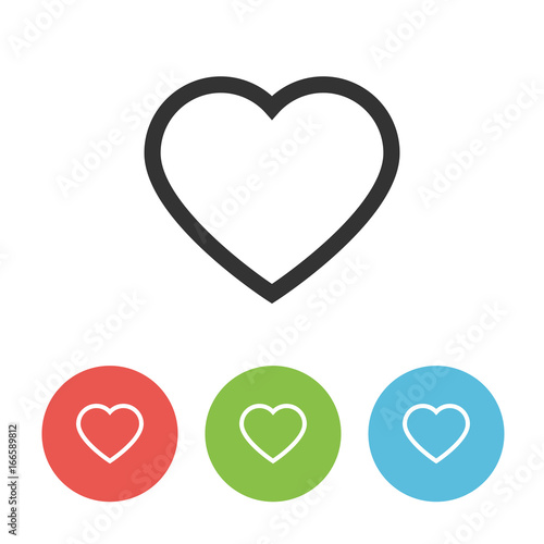 Heart vector outline flat icon