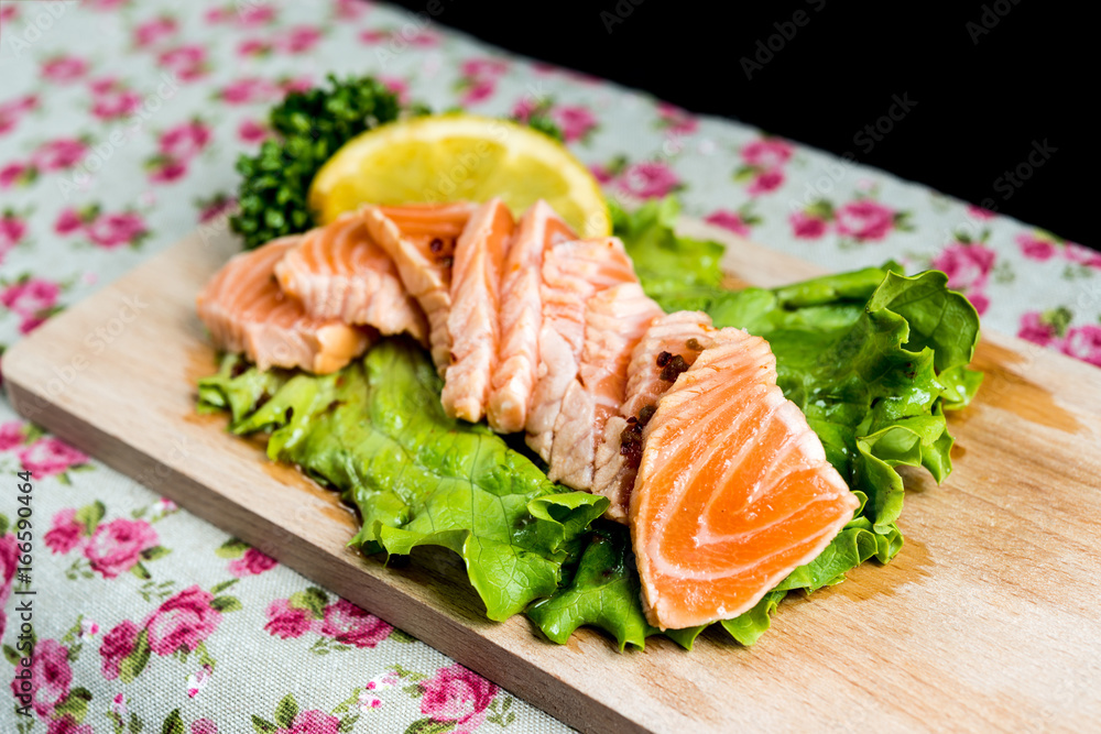 Salmon Tataki Japanese food salmon fillet Salmon Tataki Japanese food salmon fillet