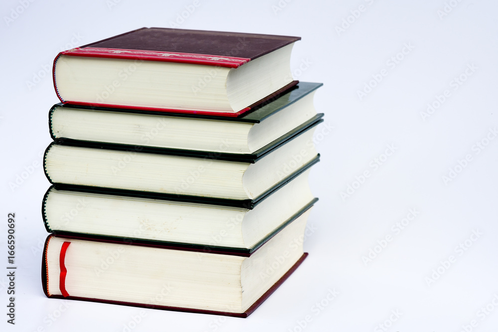 pile of books on white background pile of books on white background