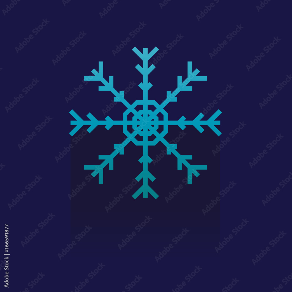 snowflake icon on blue background snowflake icon on blue background