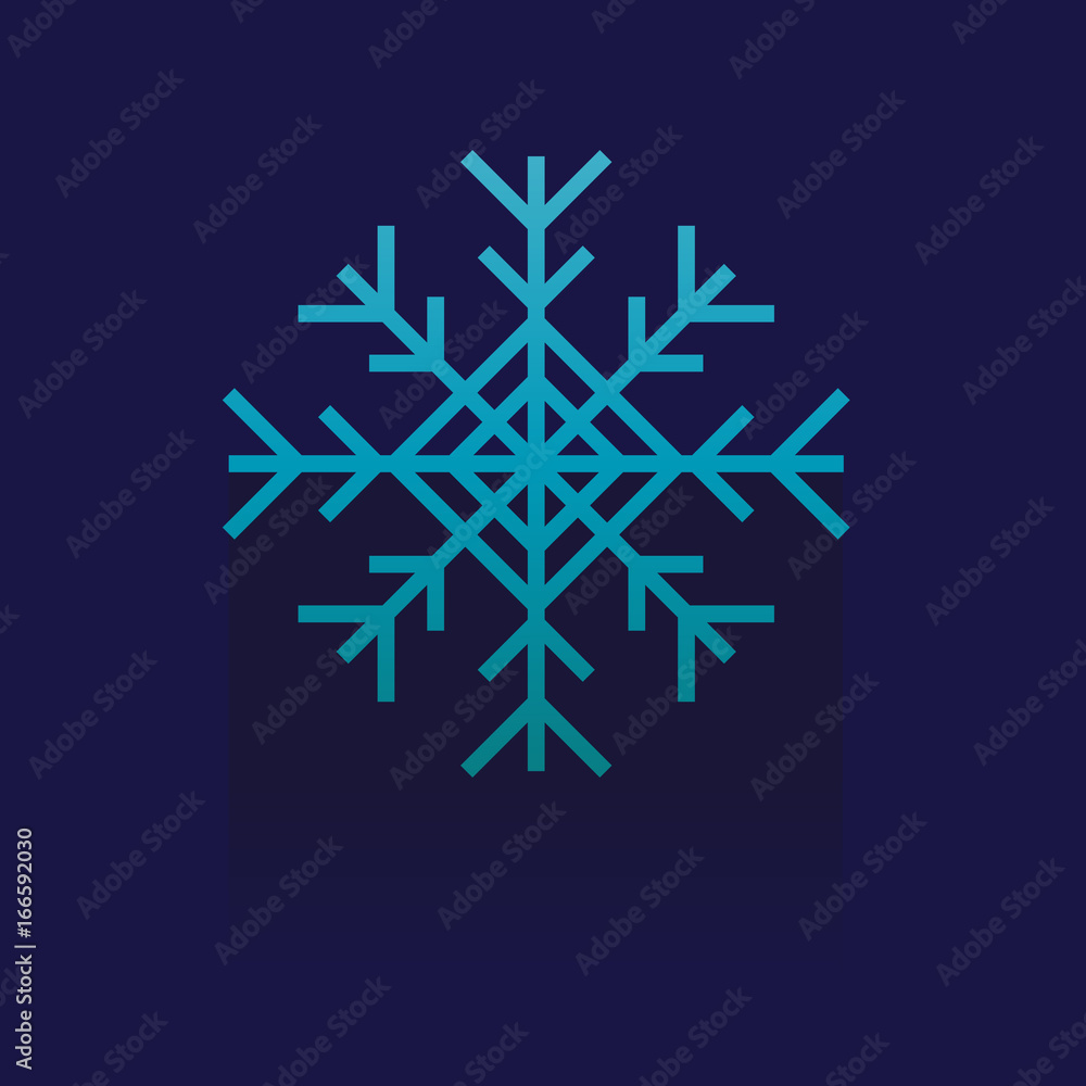 Naklejka ikona płatka śniegu na niebieskim tle