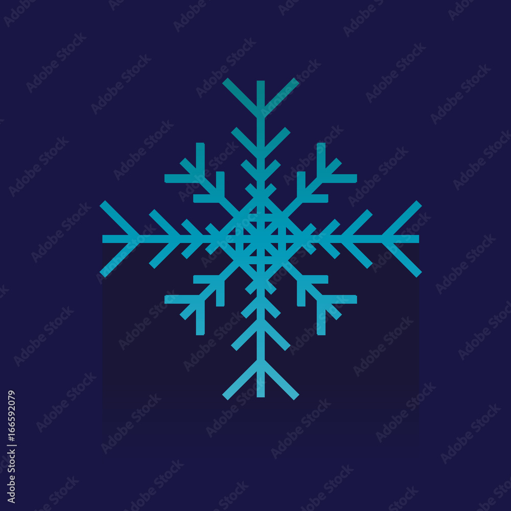 Naklejka ikona płatka śniegu na niebieskim tle
