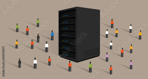 big data server web hosting people crowd shared together