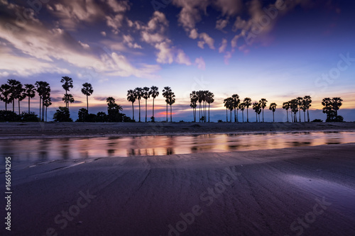 abstract sunset beach and cloudscape on twilight time