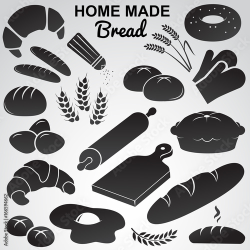 Bakery vector icon set.