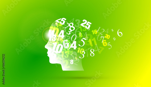 testa, numeri, matematica, contare, cifre