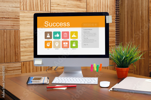 Success screen on the workplace