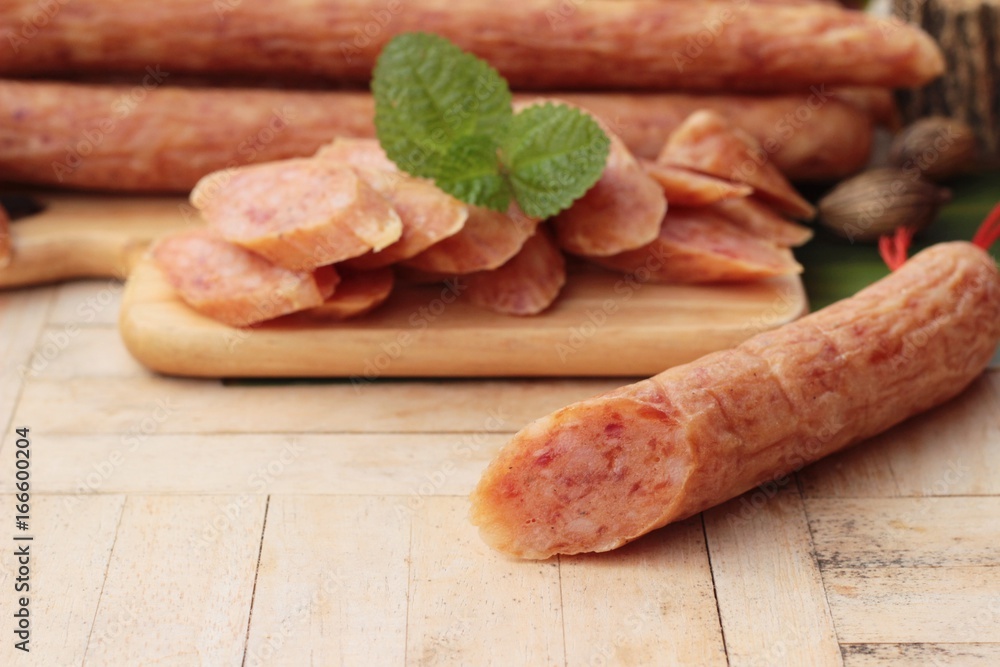 Chinese sausage (Gun-chiang) tasty for cooking Chinese sausage (Gun-chiang) tasty for cooking
