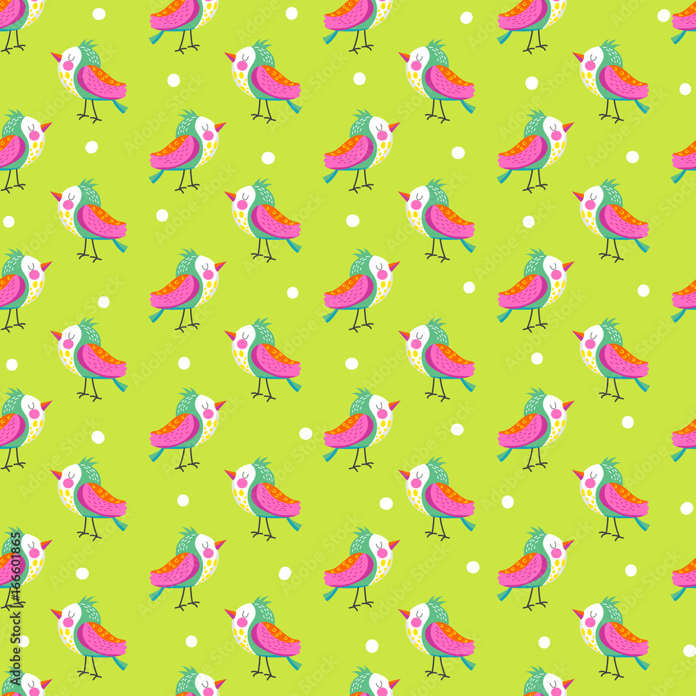 Obraz premium Seamless background with bright bird