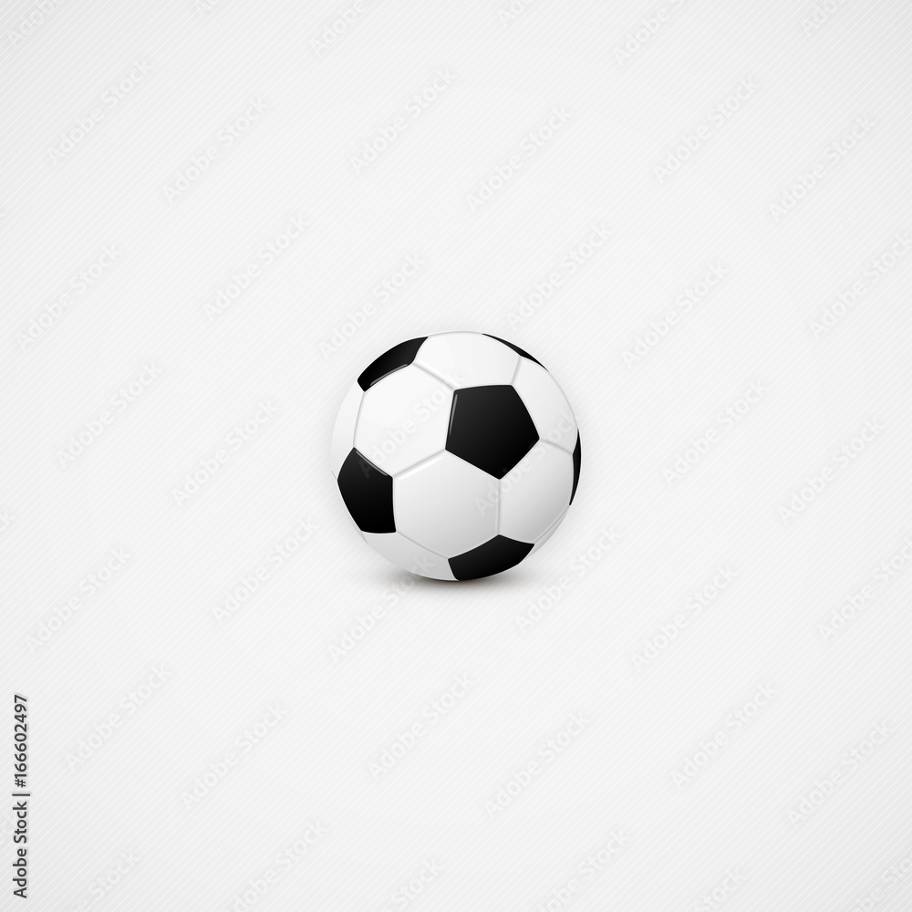 Realistic football soccer ball shiny small vector icon