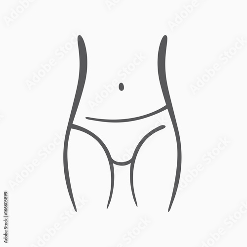 Sexy fitness figure of a girl. Intimate hygiene, vector lady poses. Lovely elastic ass in shorts. Drawn graphics for design, background