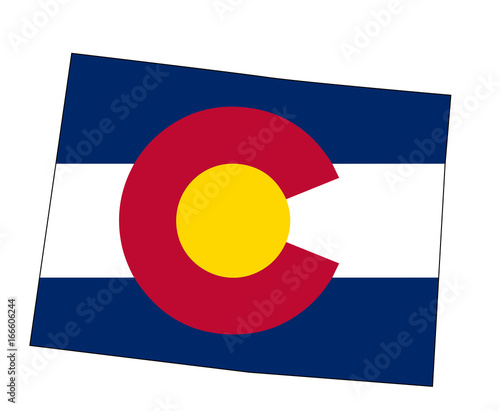 Colorado State outline Map and Flag