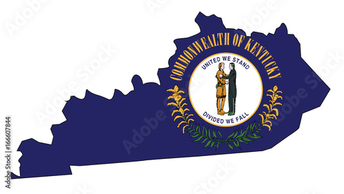 Kentucky State Outline Map and Flag