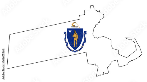 Massachusetts Outline Map And Flag