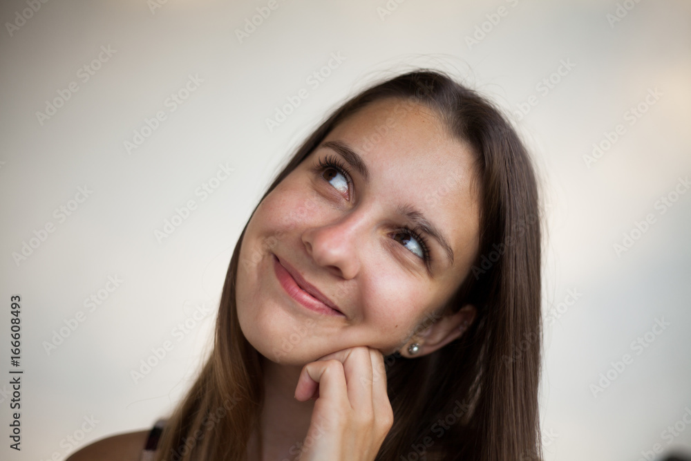 Clean face of beauty woman with brown eyes, without make-up Clean face of beauty woman with brown eyes, without make-up