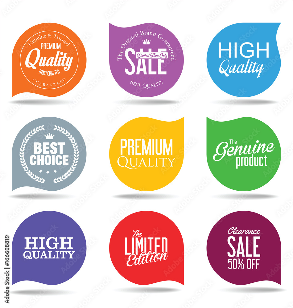 Abstract modern vector label collection