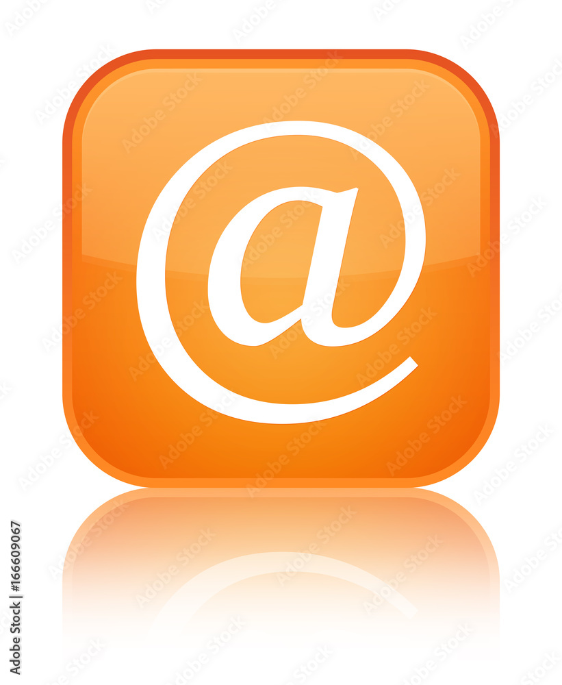 Email address icon special orange square button Email address icon special orange square button