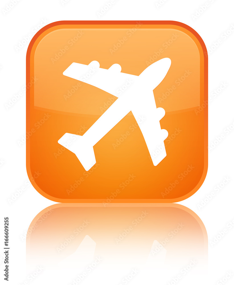 Plane icon special orange square button