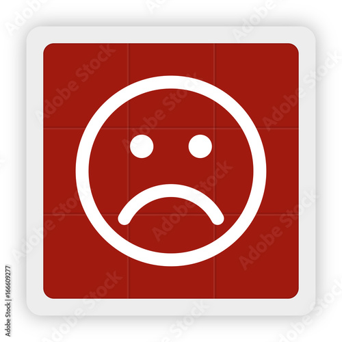 Red Icon Schaltfläche - Smiley traurig