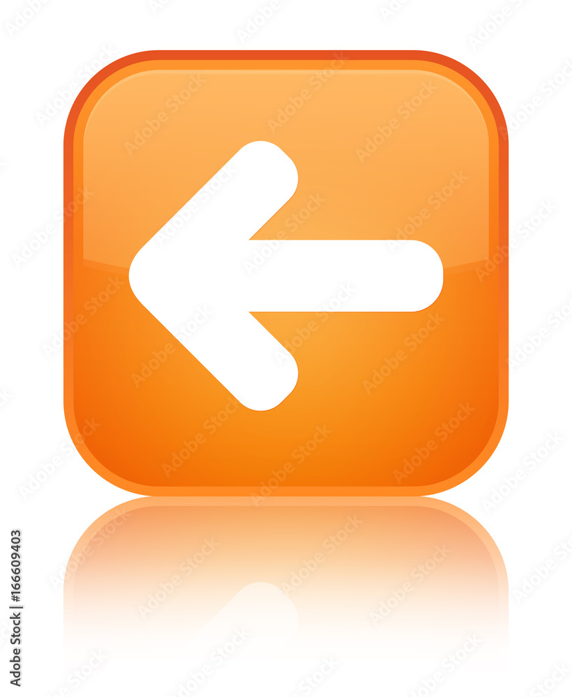 Back arrow icon special orange square button Back arrow icon special orange square button