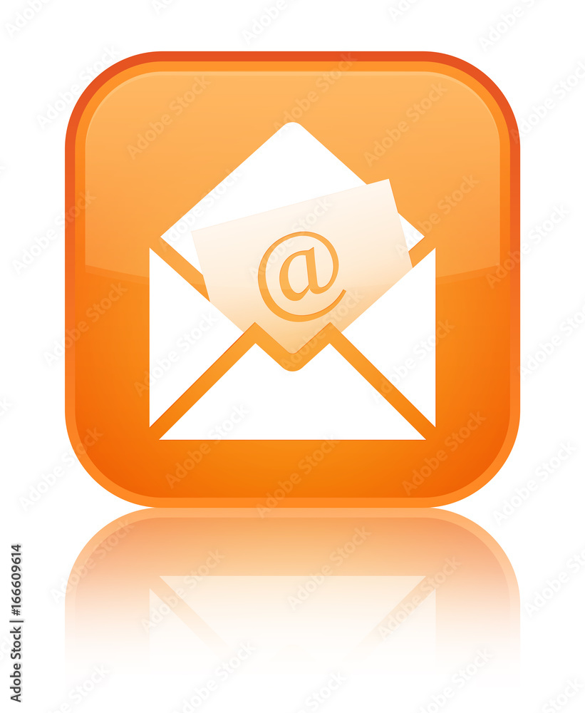 Newsletter email icon special orange square button Newsletter email icon special orange square button