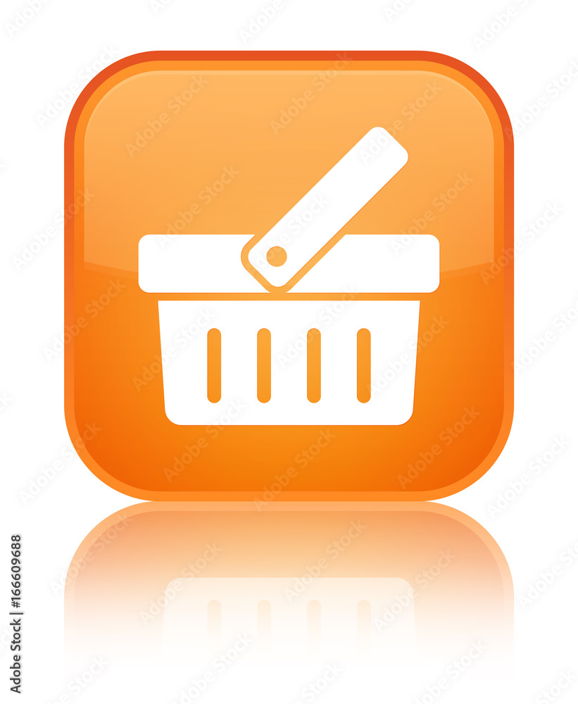 Shopping cart icon special orange square button Shopping cart icon special orange square button