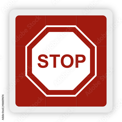 Red Icon Schaltfläche - Stoppschild