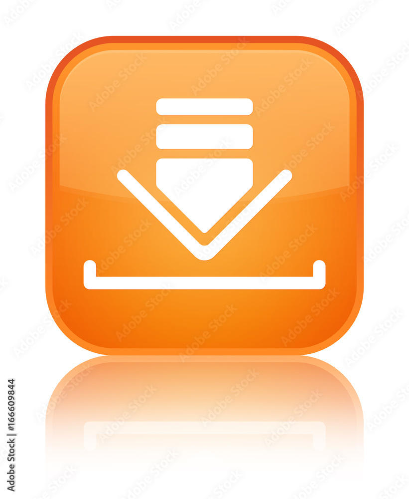 Download icon special orange square button Download icon special orange square button