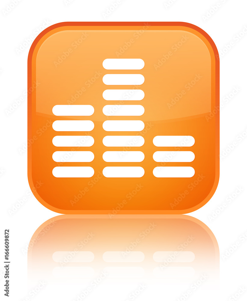 Equalizer icon special orange square button Equalizer icon special orange square button