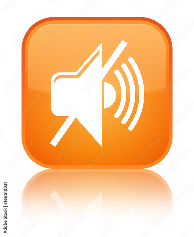 Mute volume icon special orange square button Mute volume icon special orange square button