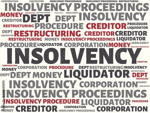 INSOLVENCY - image with words associated with the topic INSOLVENCY, word, image, illustration