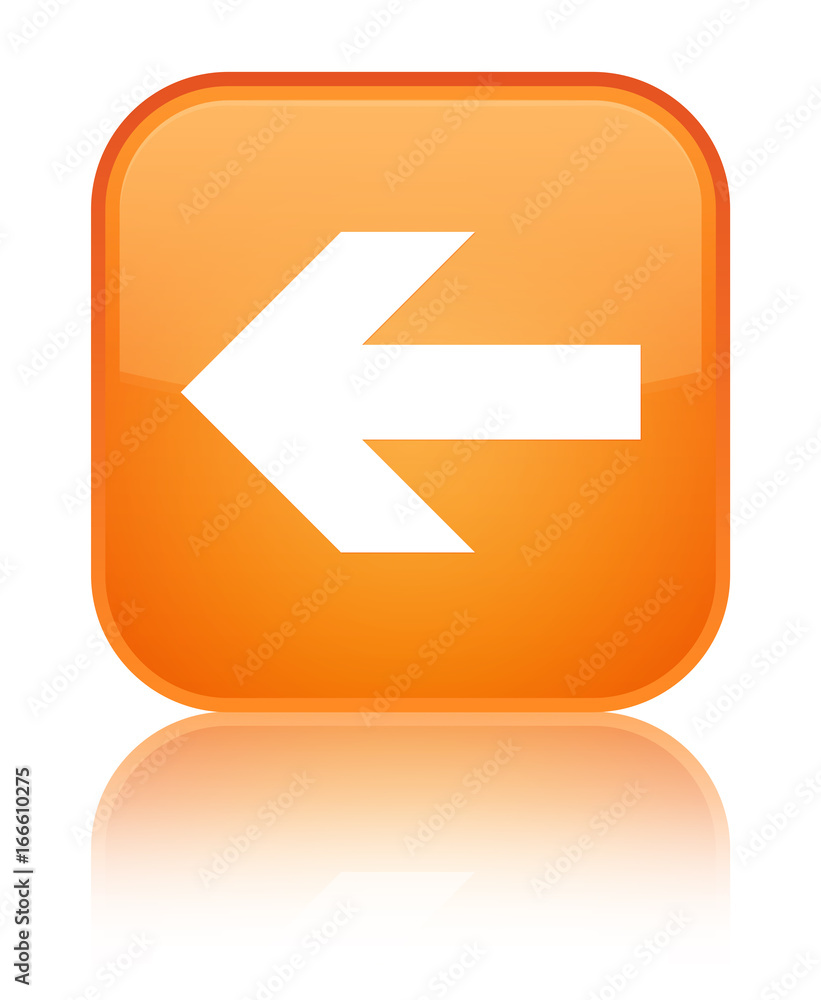 Back arrow icon special orange square button Back arrow icon special orange square button